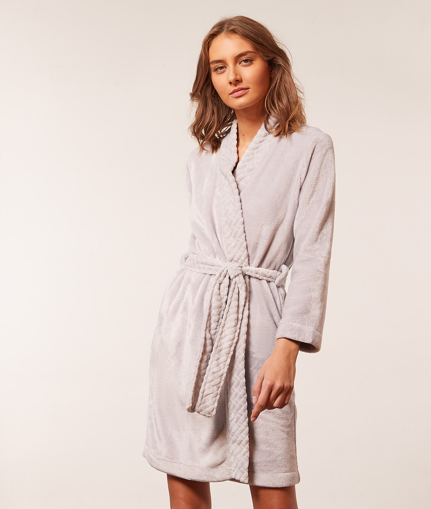 Déshabillé en polaire - Oxine - L - Gris - Femme - Etam