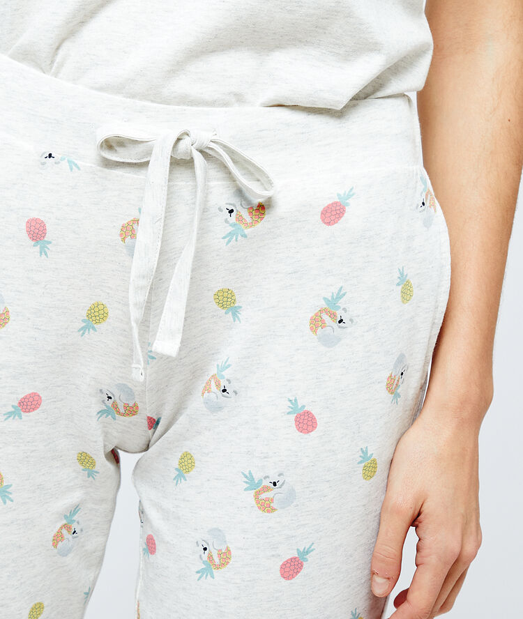 Pantalon imprimé koalas ecru.