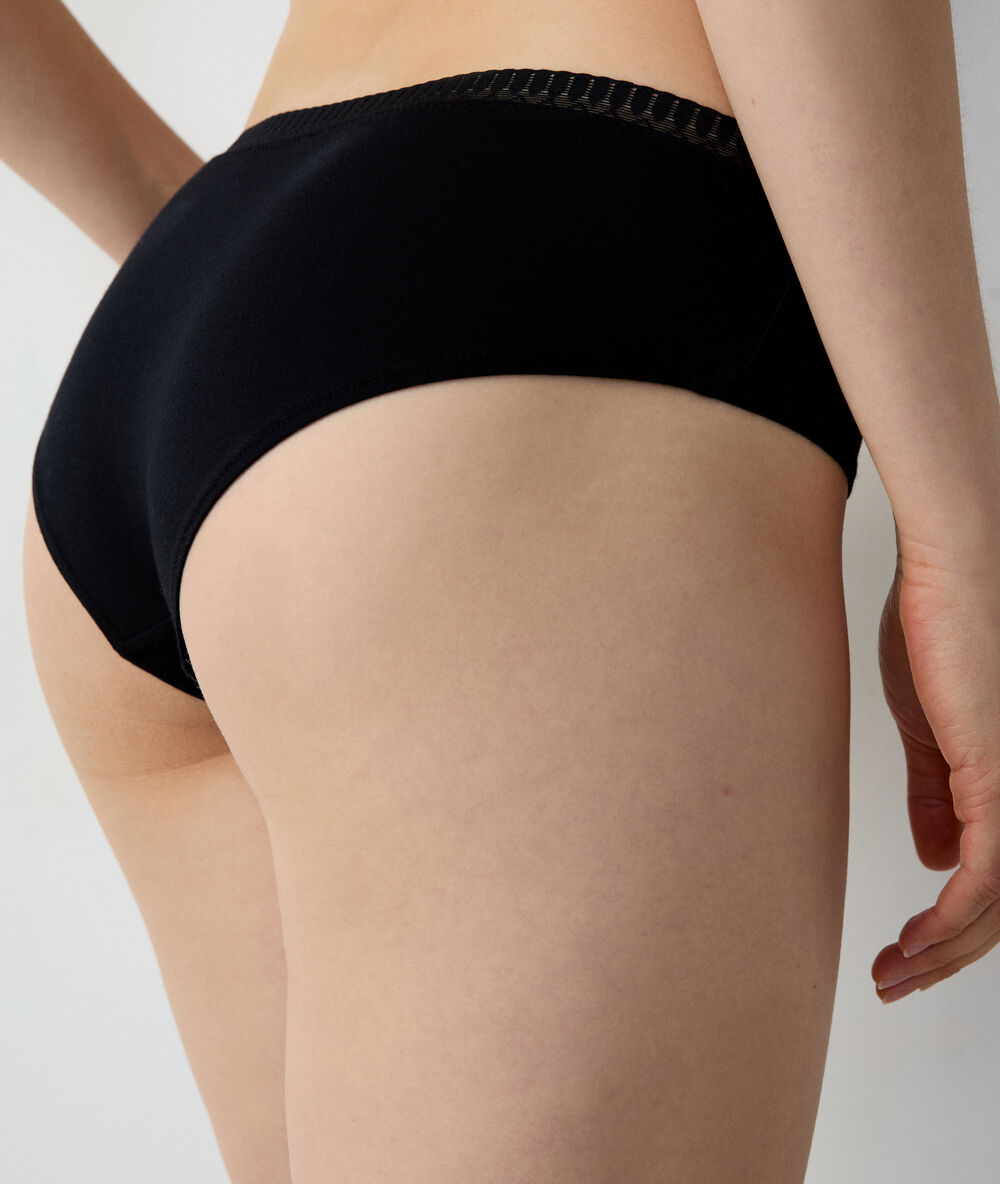 Shorty en coton bio noir.