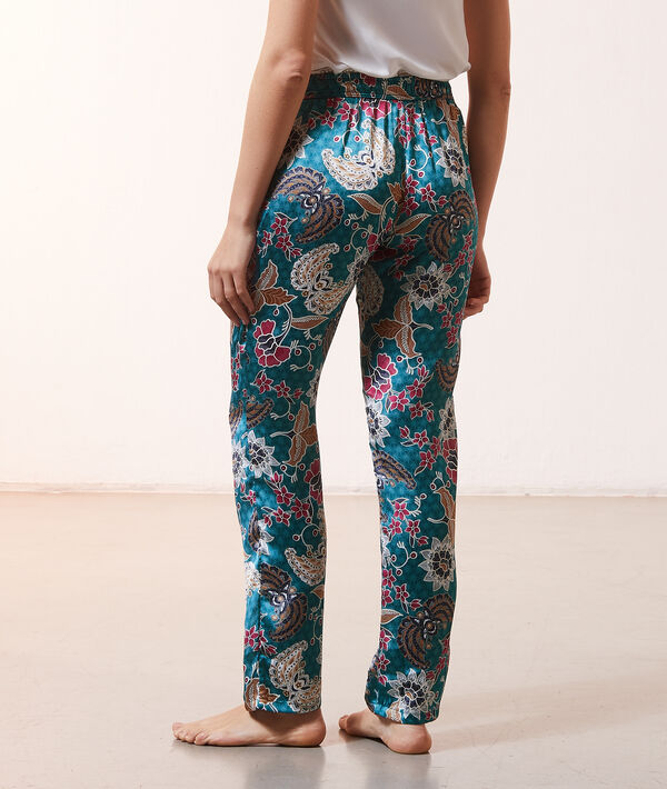 Pantalon de pyjama imprimé et satiné Pantalon de pyjama imprimé et satiné;${refinementColor}
