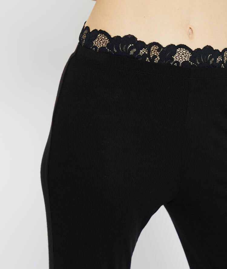 Pantalon viscose noir.