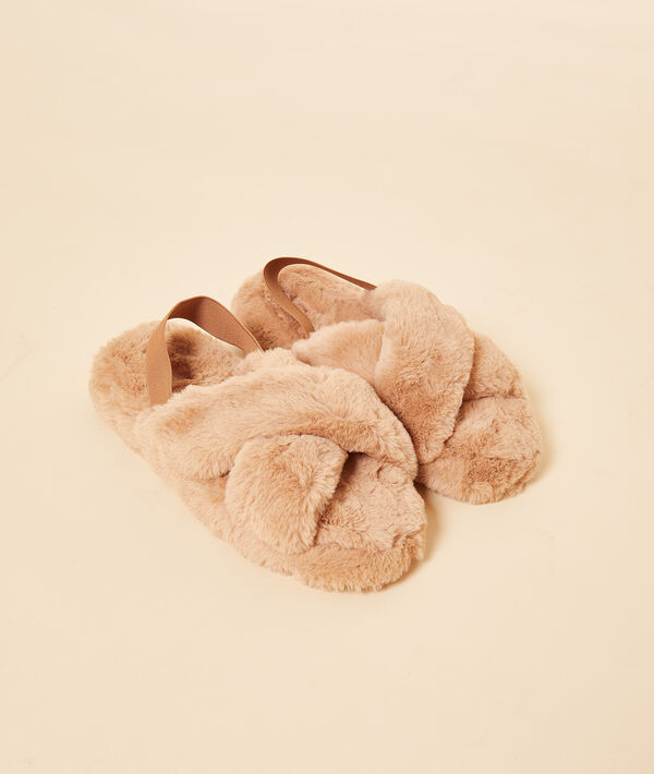 Chaussons mules ouvertes fourrés Chaussons mules ouvertes fourrés;${refinementColor}