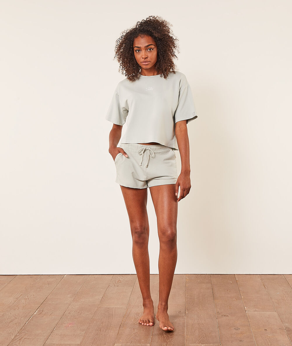Top manches courtes celadon.
