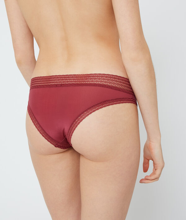 Hipster en microfibre, bords dentelle Hipster en microfibre, bords dentelle;${refinementColor}