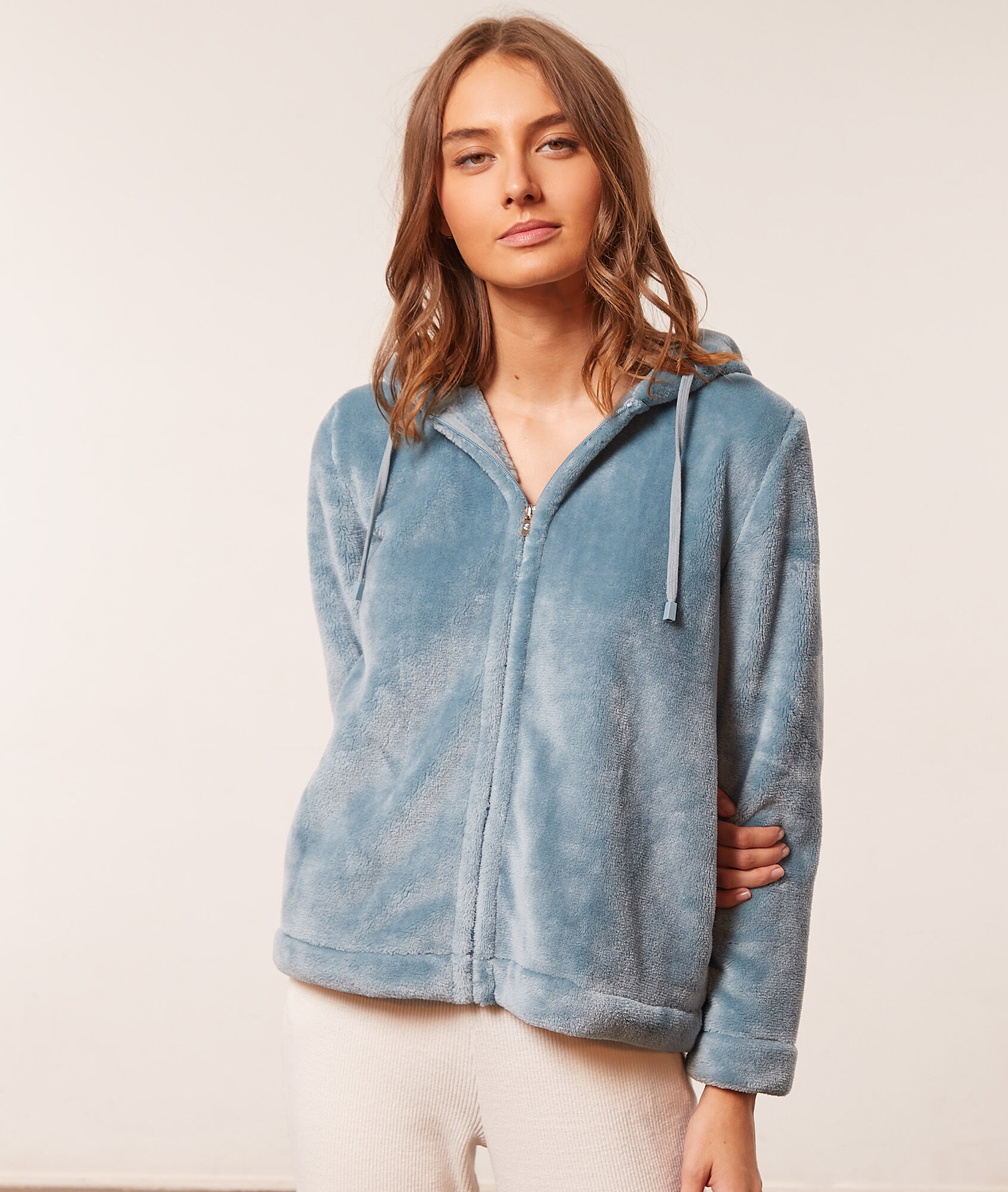 Veste polaire à capuche - Sally - S - Bleu - Femme - Etam