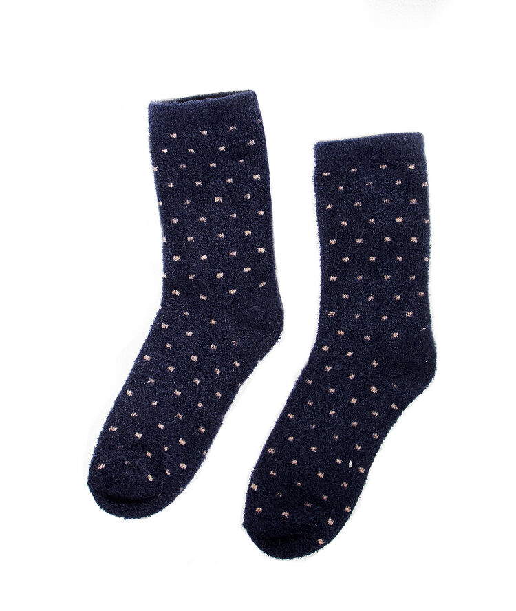 Chaussettes d'intérieur cocooning bleu marine.