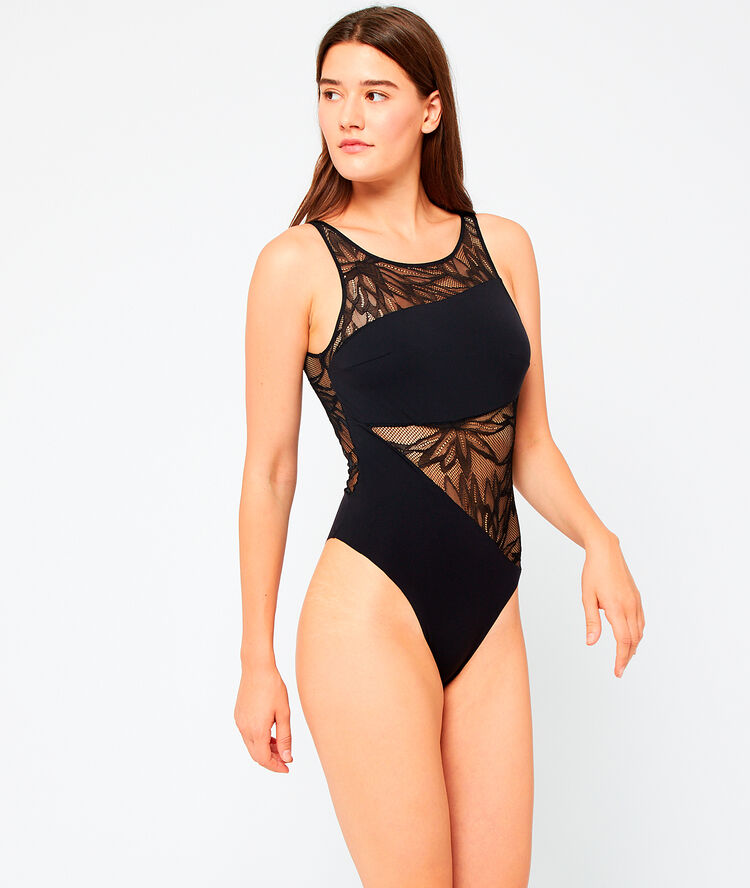 Body bi-matière, dos ouvert noir.