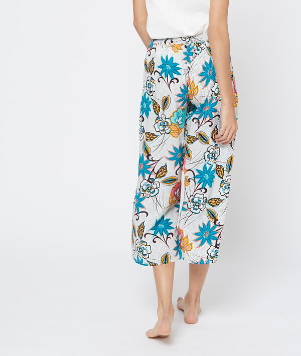 Pantalon capri imprimé bas échancré Pantalon capri imprimé bas échancré
