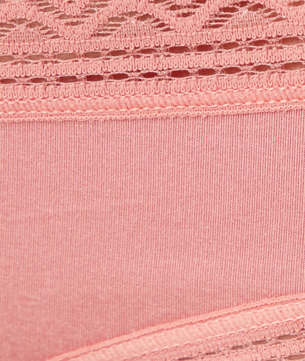 Shorty 90% modal, bords dentelle rose.