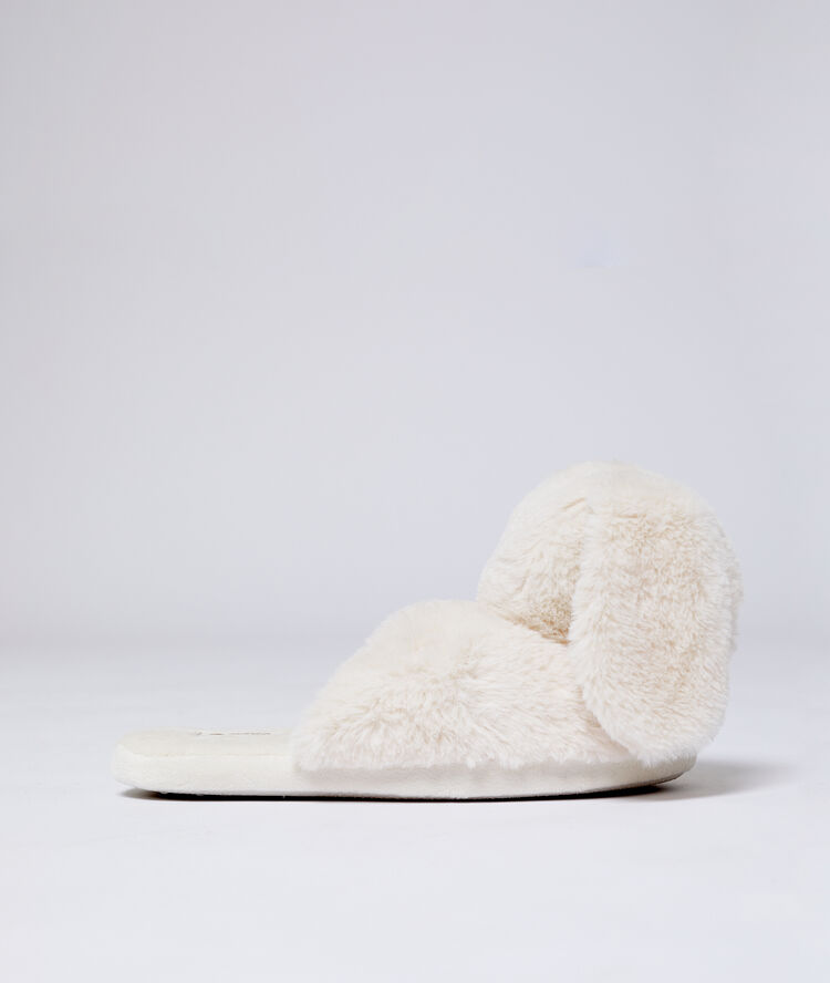 Mules 3d lapin beige.