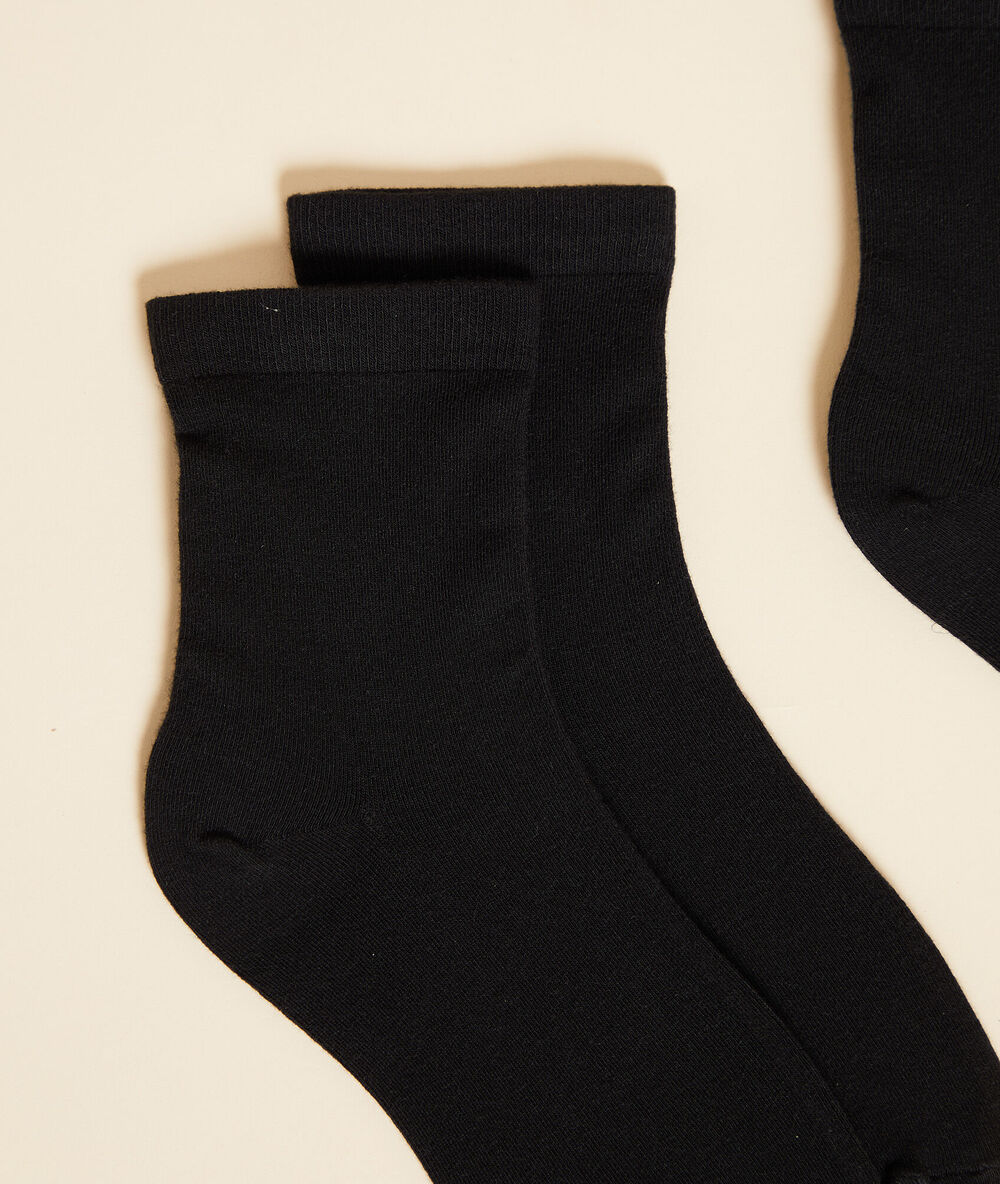 Lot de 2 paires de chaussettes matière thermique noir.
