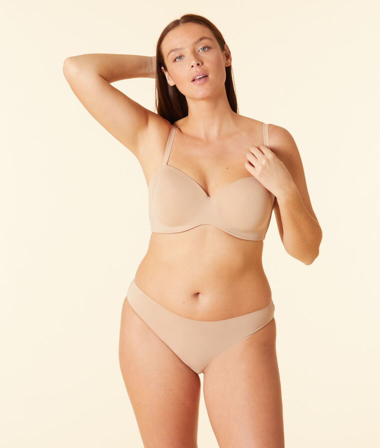 Bandeau bretelles amovibles bonnet e beige/ peau.