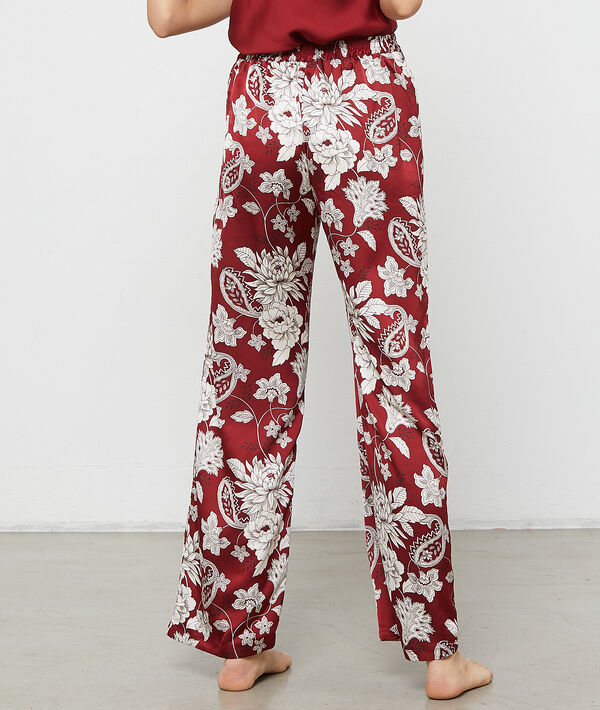 Pantalon satiné imprimé fleuri Pantalon satiné imprimé fleuri
