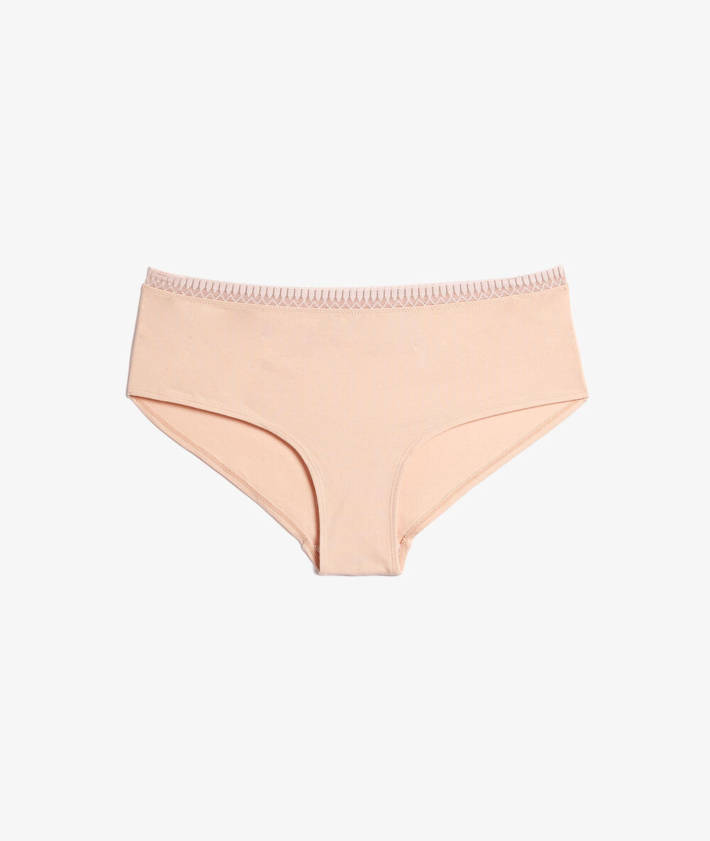Shorty en coton bio rose poudre.