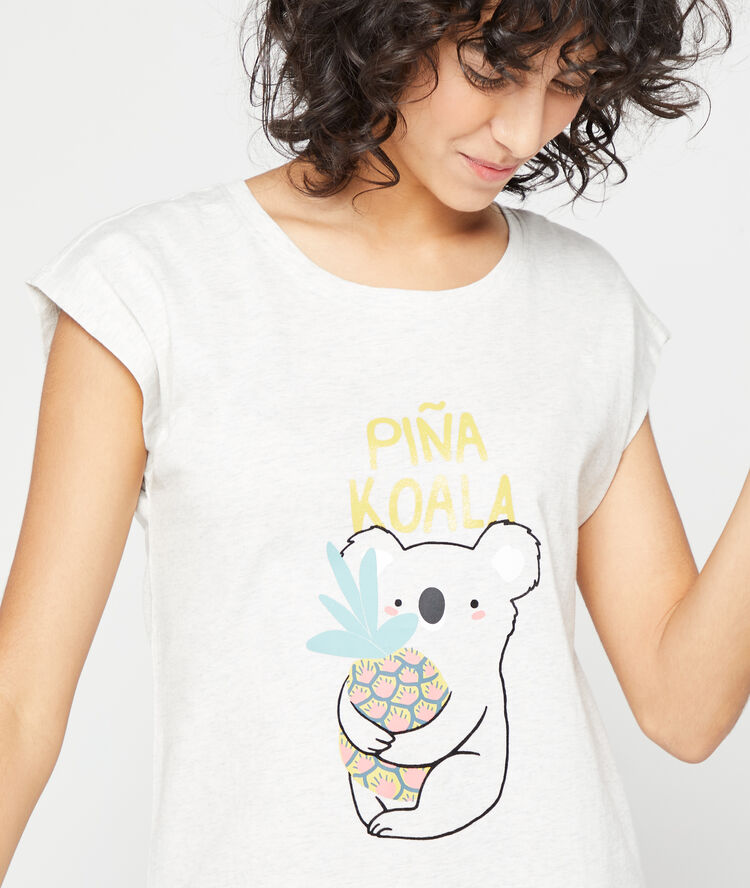 Chemise de nuit koala gris.