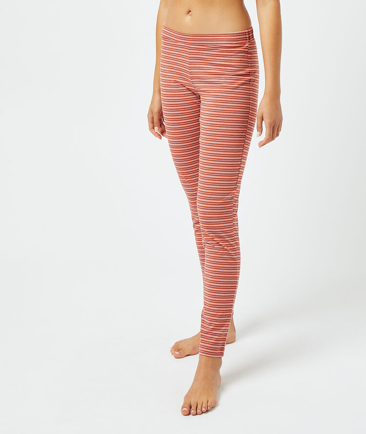 Pantalon à rayures brique roux.