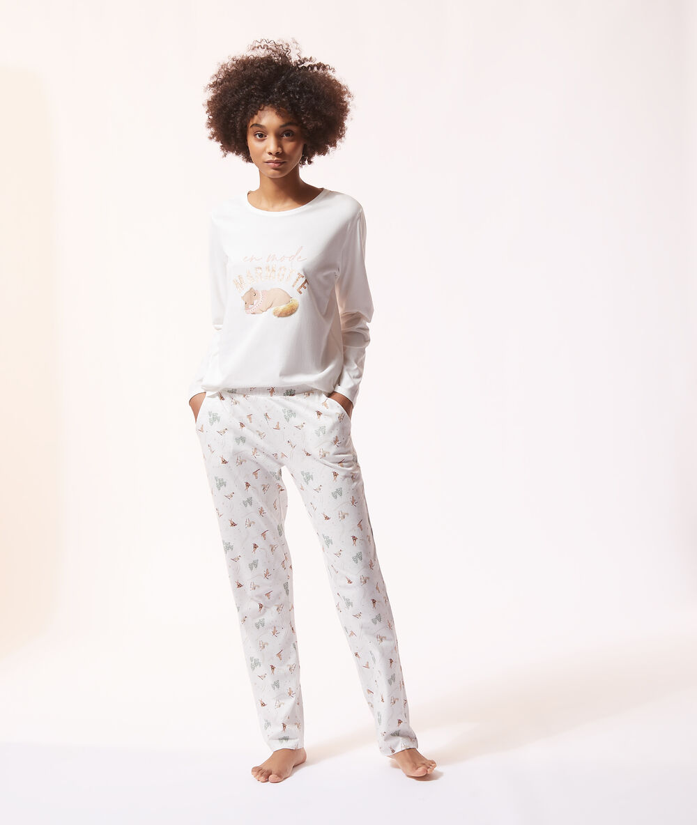 Pyjama 3 pièces, veste polaire rose.