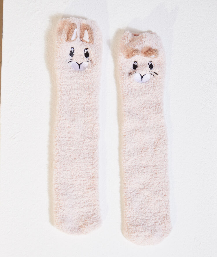 Chaussettes homewear beige.