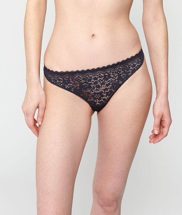 Tanga microfibre et dentelle Tanga microfibre et dentelle;${refinementColor}