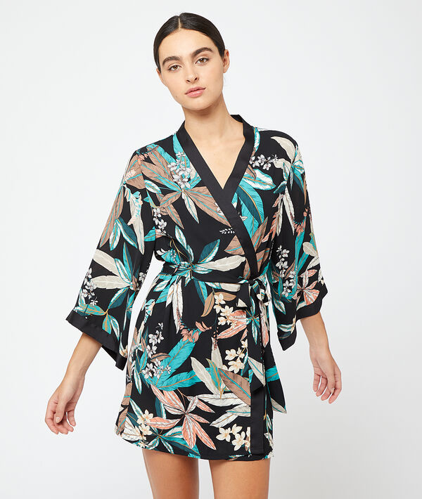 Kimono imprimé feuillage Kimono imprimé feuillage;${refinementColor}
