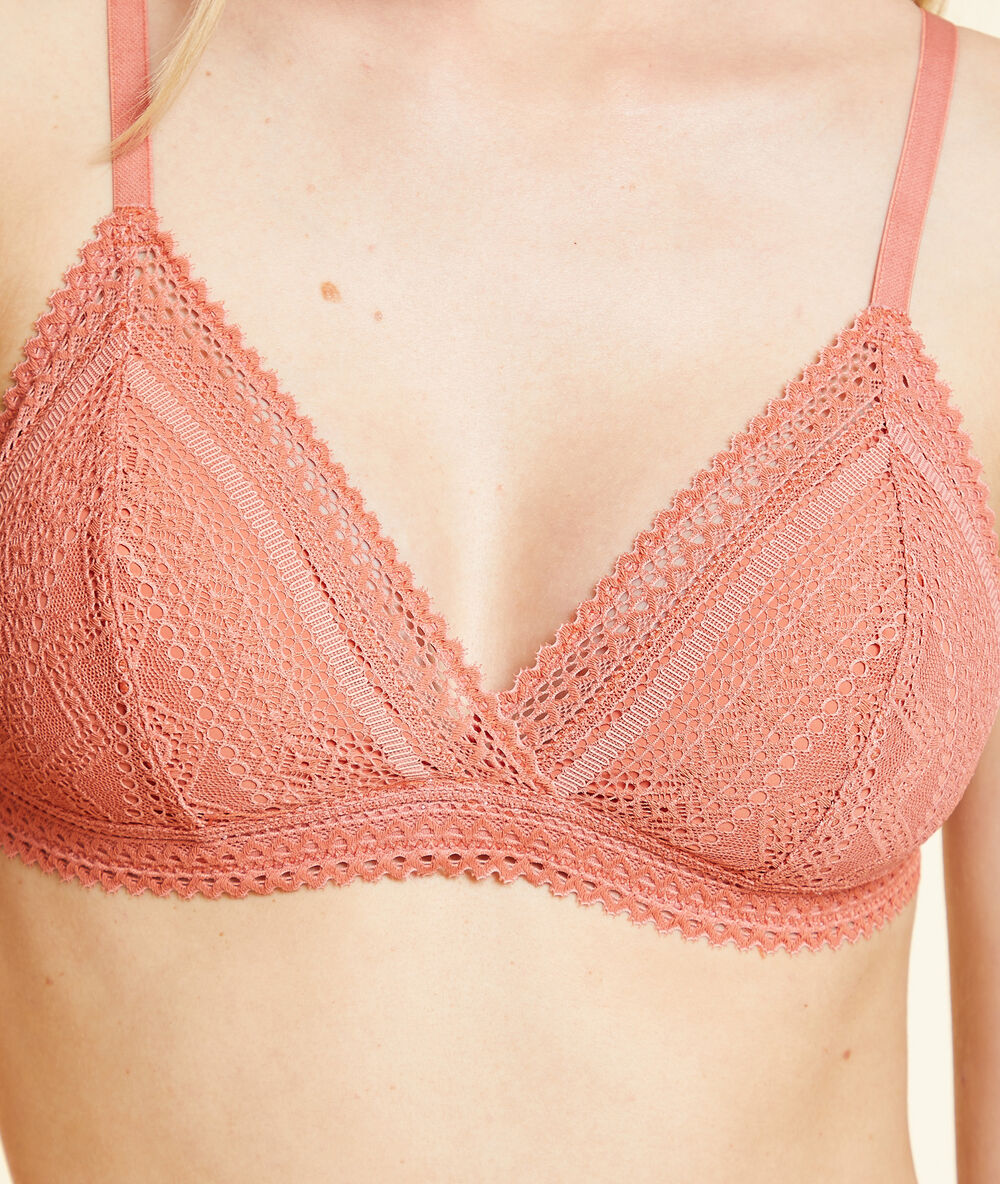 Soutien-gorge n°8 - triangle sans armatures peche.