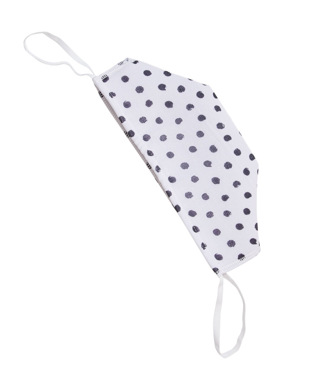 Masque de protection à pois uns1 blanc.