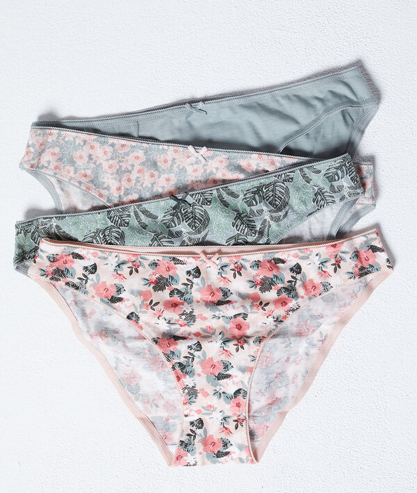 Pack de 4 culottes imprimées en coton Pack de 4 culottes imprimées en coton
