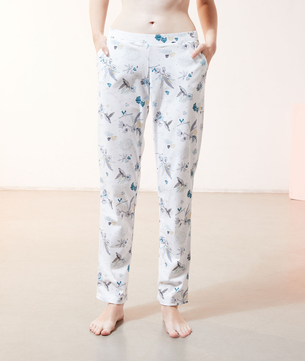 Pantalon de pyjama imprimé ecru.