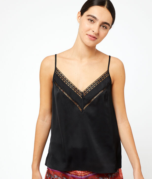 Top satiné décolleté dentelle Top satiné décolleté dentelle