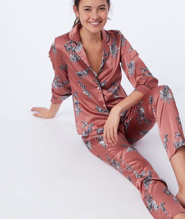 Chemise de pyjama imprimé zèbres Chemise de pyjama imprimé zèbres