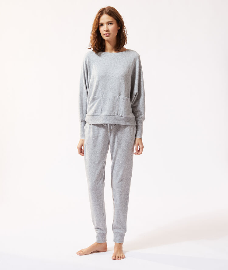 Pantalon loungewear à lacet gris.