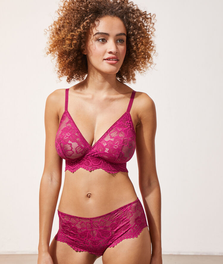 Soutien-gorge n°8 - triangle sans armatures fushia.