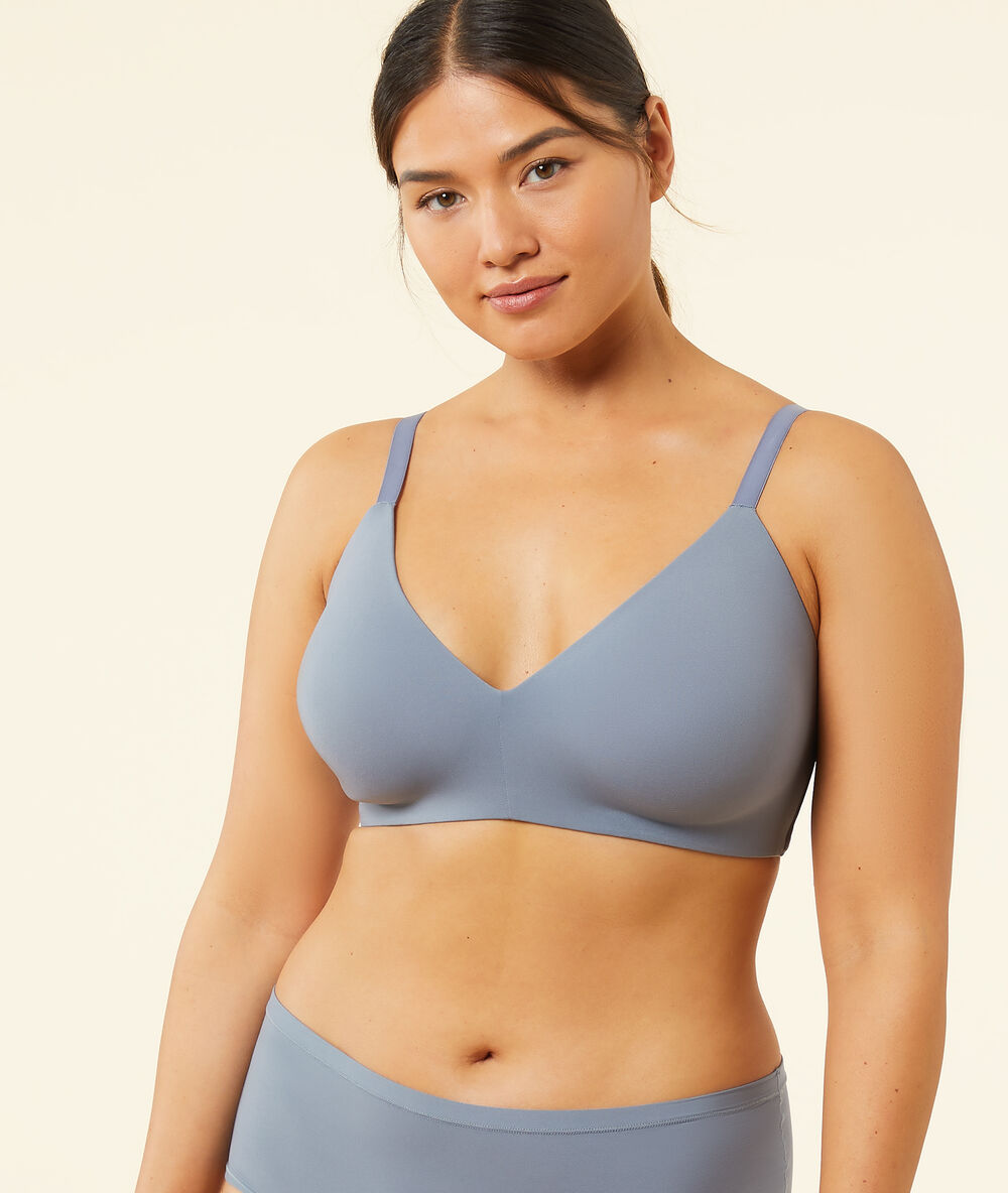 Soutien-gorge coques fines sans armatures bleu.