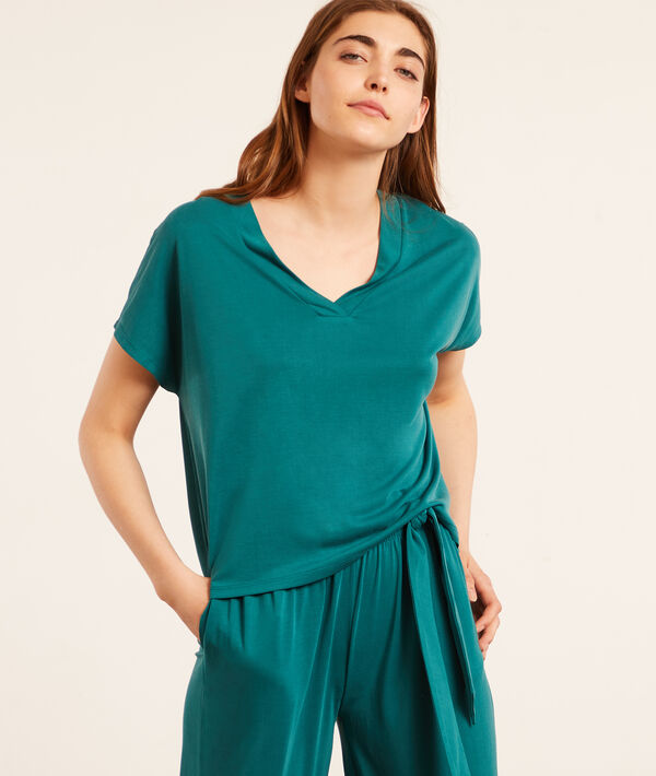 Top manches courtes col V Top manches courtes col V;${refinementColor}