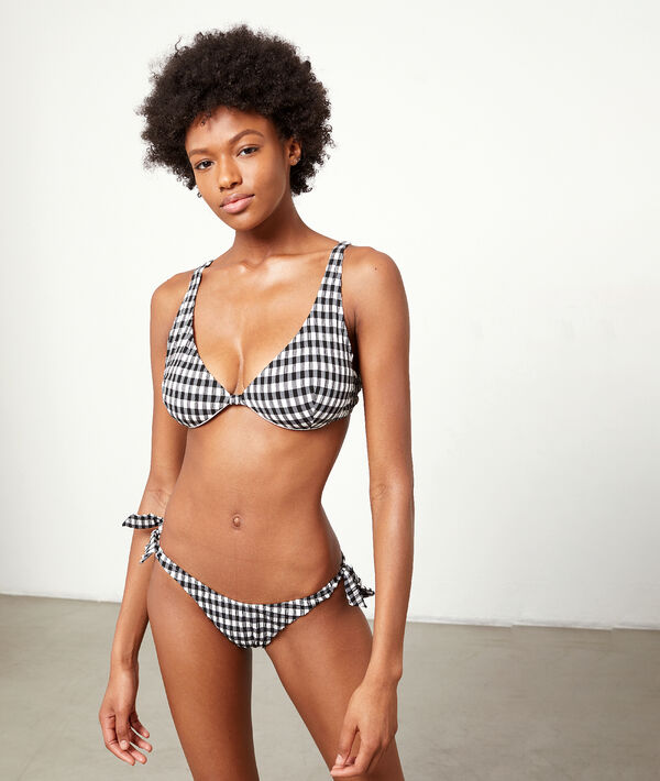 Haut de maillot de bain corbeille, imprimé vichy imprime vichy.