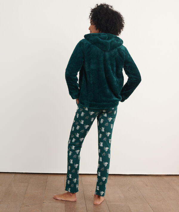 Pyjama 3 pièces imprimé, veste polaire Pyjama 3 pièces imprimé, veste polaire;${refinementColor}