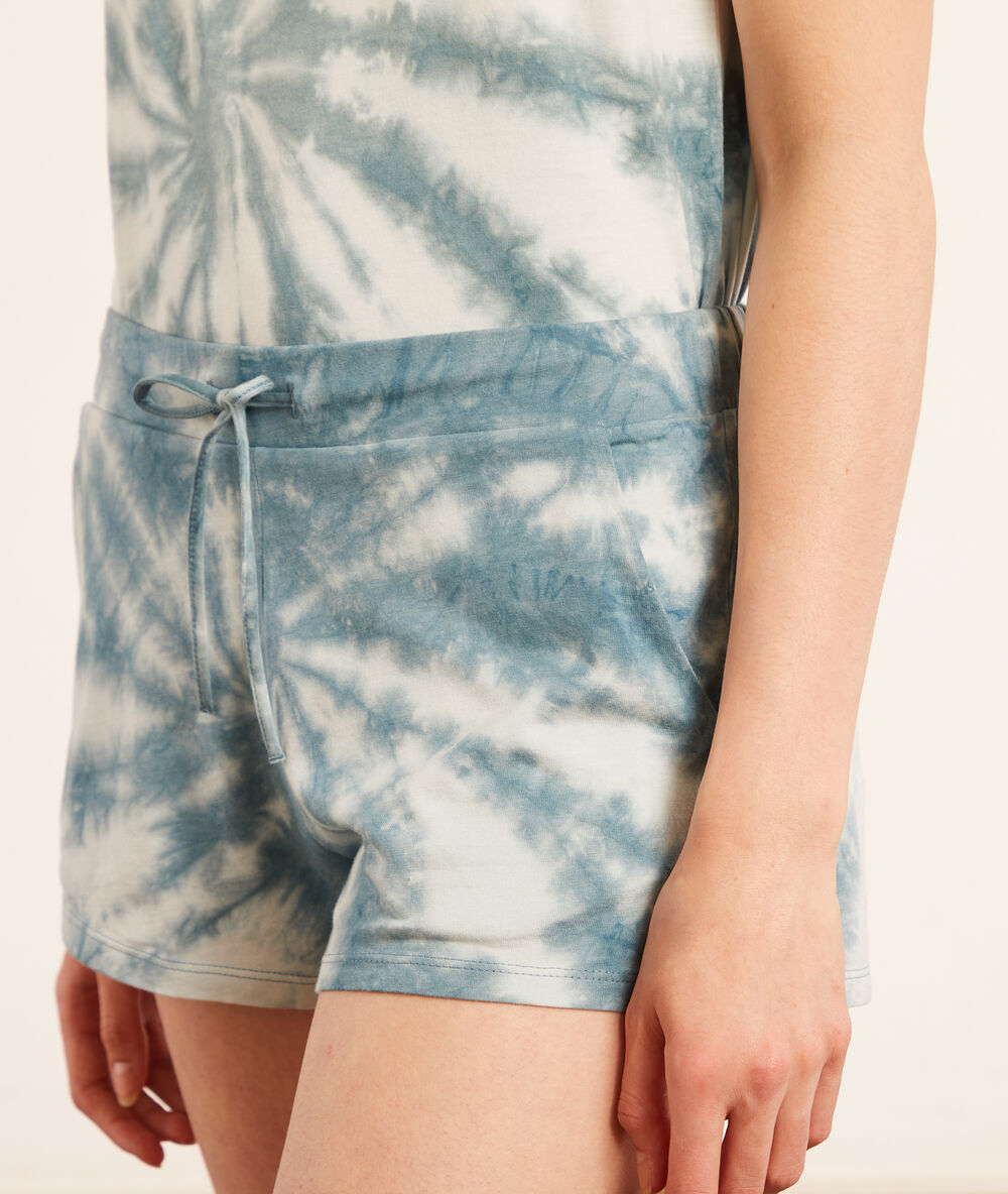 Short de pyjama tie and dye bleu.