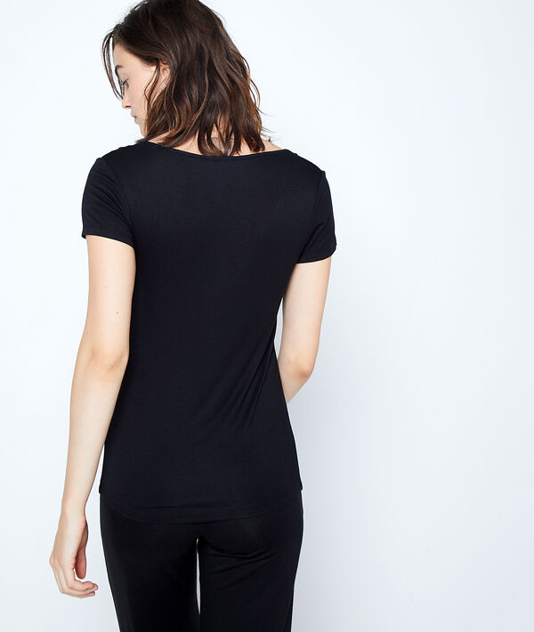 T-shirt décolleté dentelle T-shirt décolleté dentelle;${refinementColor}