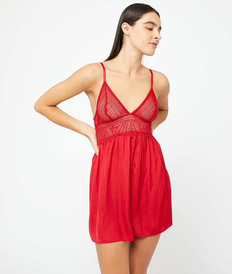 Nuisette dos dentelle rouge.