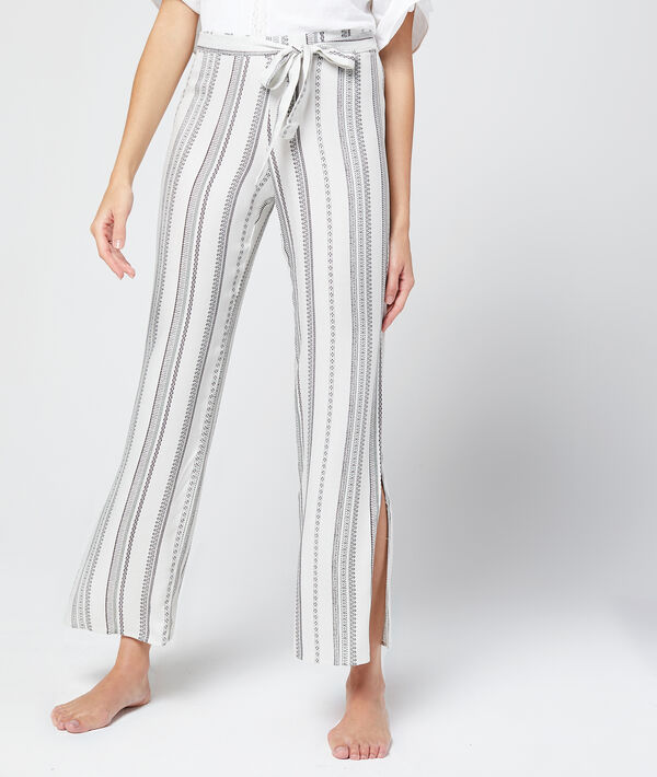 Pantalon rayé, noué à la taille Pantalon rayé, noué à la taille