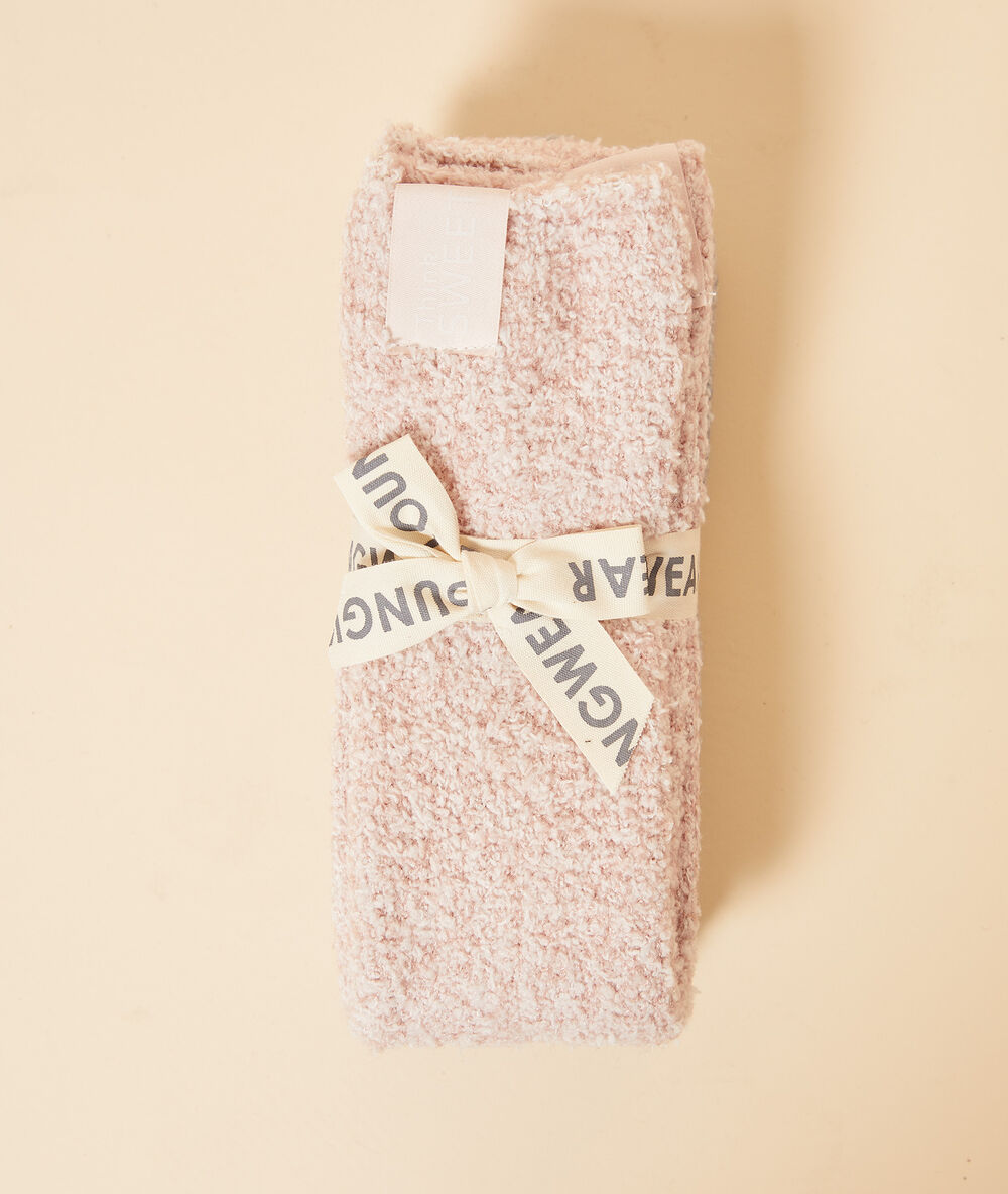 Lot de chaussettes cocooning rose poudre.