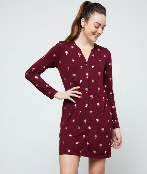 Chemise de nuit imprimé palmiers Chemise de nuit imprimé palmiers
