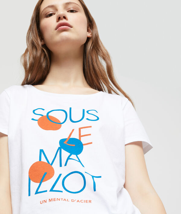 T-shirt "sous le maillot" en coton blanc.