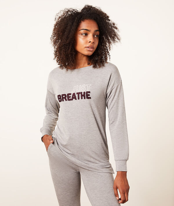 Top manches longues "Just breathe" Top manches longues "Just breathe";${refinementColor}