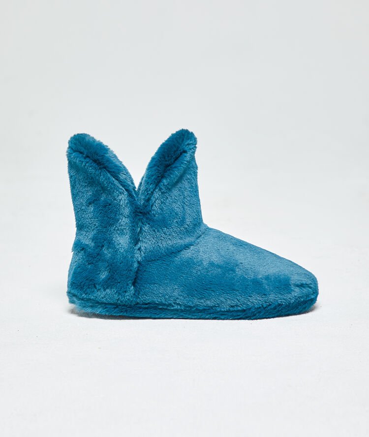 Chaussons bottines bleu canard.