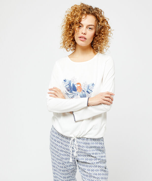 Top manches longues imprimé oiseau Top manches longues imprimé oiseau;${refinementColor}