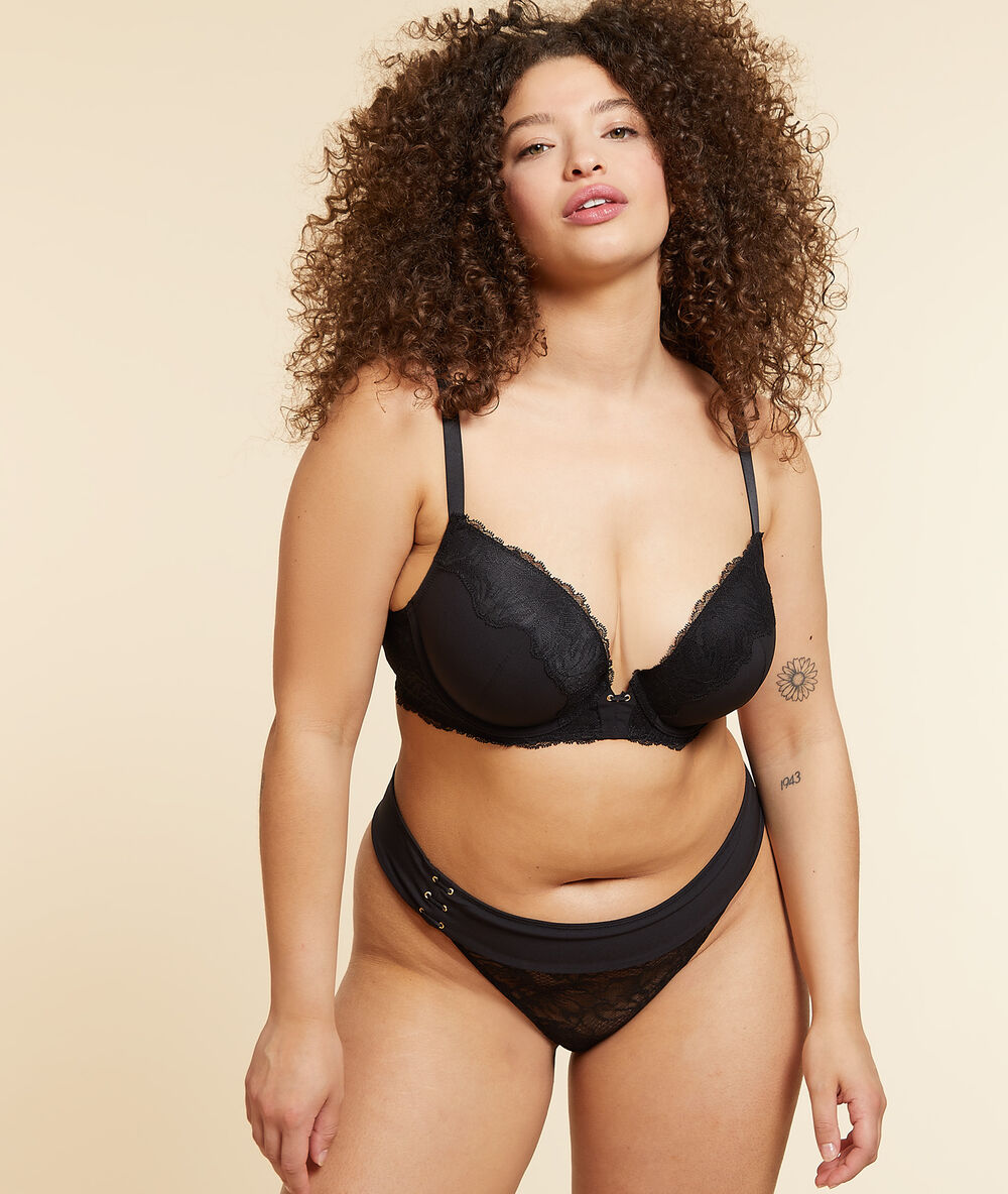 Soutien-gorge n°5 - ampliforme arrondi noir.