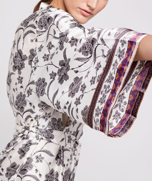 Kimono déshabillé satin imprimé Kimono déshabillé satin imprimé