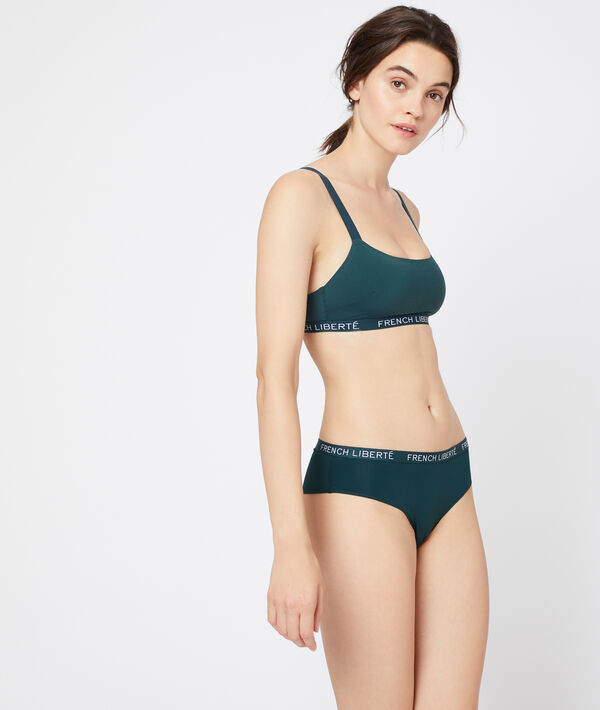 Brassière en microfibre "french liberté" vert.