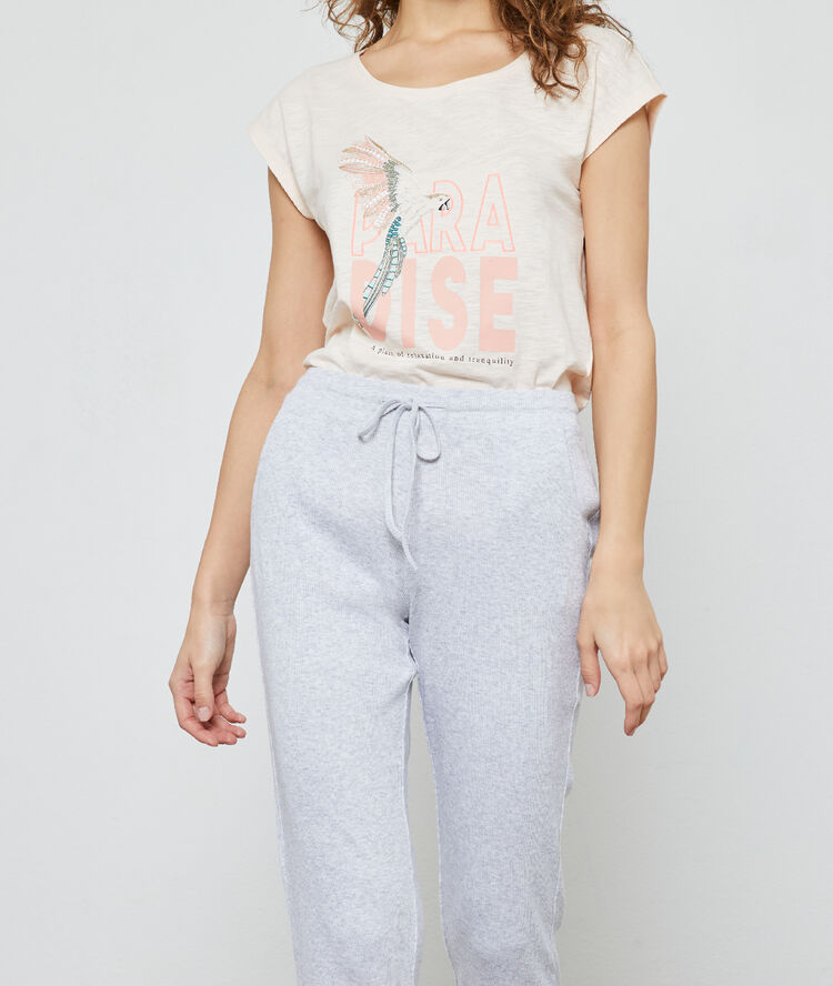 T-shirt "paradise" rose poudre.